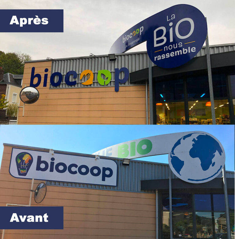 Réalisation d’enseignes pour BIOCOOP